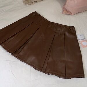 Brown Leather Skirt